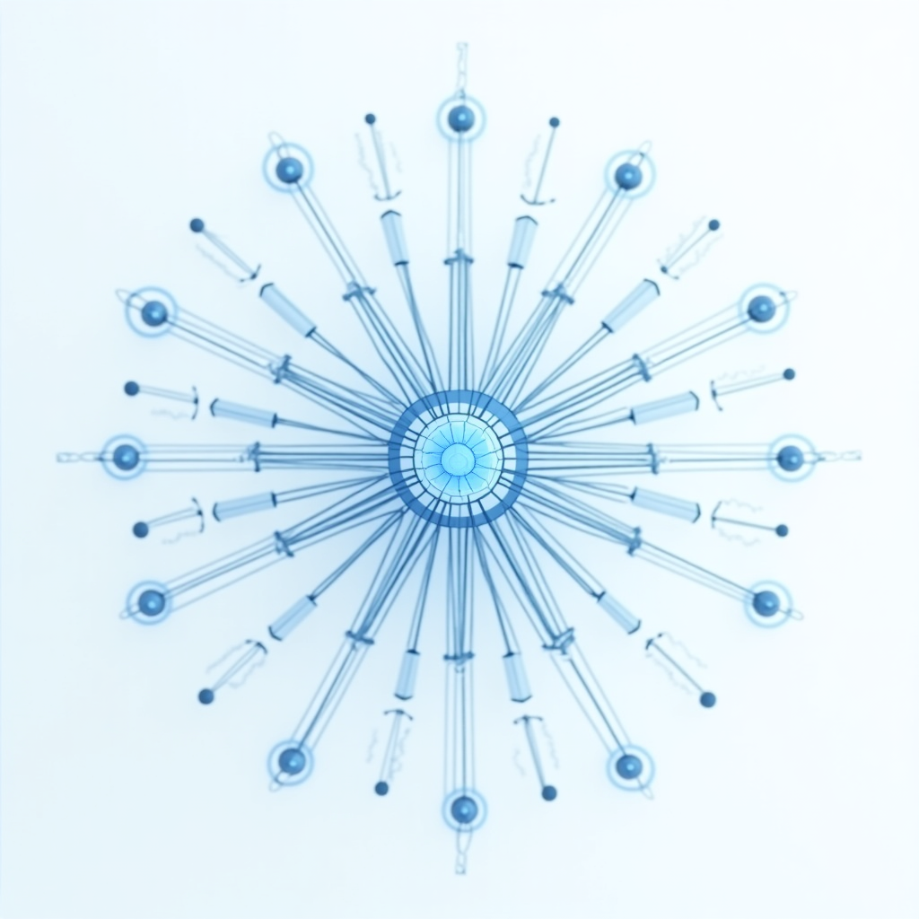 Abstract representation of AI in finance with neural network visualization